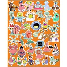 Pratik Ev Sünger Bob Kare Şort Seri 3 Sticker Telefon Laptop Notebook Tablet Defter Matara Stiker Etiket