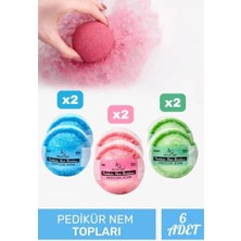 Pratik Ev Banyo Topu, 6 Adet, 37G, Pedikür Nem Bombası, Renkli