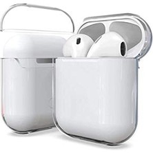 Pratik Ev Apple Airpods ile Uyumlu Şeffaf Sert Kristal Airbag 14 Kılıf Renksiz