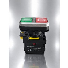GWEST A5 - 11RD-24 1no+1nc Işıklı Ikiz Buton 24V  Ac/dc Kırmızı - Yeşil