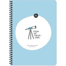 Pratik Ev Hisli Şeyler A4 Kareli Spiralli Stickerli Defter Gözüm Yükseklerde