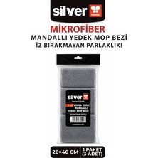 Silver Home 3'lü Mikrofiber Mandallı Mop Yedek Bezi 20X40 cm Süper Emici Lazer Kesim Iz Bırakmayan Tüm Standart Mandallı Moplarla Uyumlu