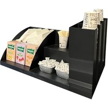 Pratik Ev Organizer, Çay & Kahve + 3 Bölmeli Karton Bardaklık Stand Set
