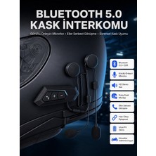 Efnaz Style Intercom Bluetooth Kask Kulaklık Motosiklet Kulaklık 5.0 Bluetooth