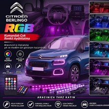 OtoÇizgi Citroen Berlingo Ayak Altı LED Kumandalı Araç Içi Aydınlatma 4 Lü Sese Duyarlı Renk Değiştirme Özellikli
