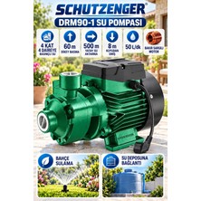 SCHUTZENGER Drm-1 Elektrikli Su Pompası Yüksek Basınç 4 Kat Daireye 8 mt Emiş 60MT Dikey Bakır Sargı Hidrafor Motor Yeşil