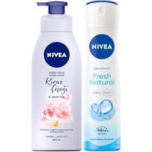 Pratik Ev Kadın Sprey Deodorant Fresh Natural 150 Ml, Kiraz Çiçeği Nemlendirici Vücut Losyonu 400 ml
