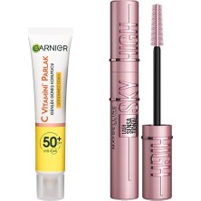 Pratik Ev C Vitamini Günlük Uv Korumalı Güneş Yüz Kremi SPF50 Görünmez Doku 40 ml ve Lash Sensational Sky High Maskara