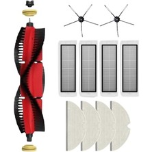 Pratik Ev Roborock S50; S55 –s5 Max, S6, S6 Maxv ile Uyumlu 1 Ana Fırça 2 Siyah Yan Fırça 4 Filtre 4 Mop