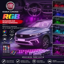 OtoÇizgi Fiat Cross Ayak Altı LED Kumandalı Araç Içi Aydınlatma 4 Lü Sese Duyarlı Renk Değiştirme Özellikli