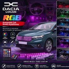 OtoÇizgi Dacia Logan Ayak Altı LED Kumandalı Araç Içi Aydınlatma 4 Lü Sese Duyarlı Renk Değiştirme Özellikli