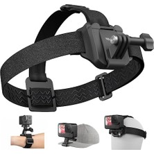 Pratik Ev Kapak; Telesın Baş Kayışı Dağı Klipsli, Hızlı Çıkarma Baş Kemeri Dağı Gopro Hero 12/11/10/9/8/7/6/5, Fusion, Max, Djı Osmo ve Çoğu Aksiyon Kamerasıyla Uyumlu