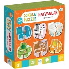 Pratik Ev Dokulu Hayvanlar 1+ Yaş Çocuklar Için 18 Parçalı Eğitici Yapboz Puzzle Serisi