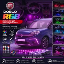 OtoÇizgi Fiat Doblo Ayak Altı LED Kumandalı Araç Içi Aydınlatma 4 Lü Sese Duyarlı Renk Değiştirme Özellikli