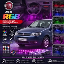 OtoÇizgi Fiat Albea Ayak Altı LED Kumandalı Araç Içi Aydınlatma 4 Lü Sese Duyarlı Renk Değiştirme Özellikli