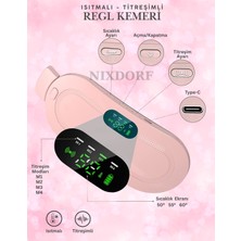NIXDORF Nıxdorf Isıtmalı Şarjlı Masaj Kemeri – Regl Kemeri – Kramp – Bel ve Karın Masaj Aleti, Hafif Titreşimli