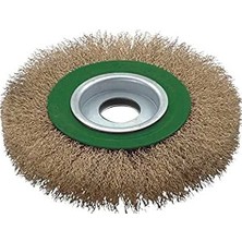 Pratik Ev T 27704/125 Saçaklı Daire Fırça, Yeşil/gri/pirinç, 125 mm