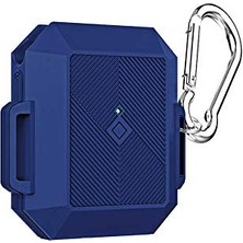 Pratik Ev Apple Airpods 1./2. Nesil ile Uyumlu Silikon Kare Tasarım Kılıf 09 Lacivert