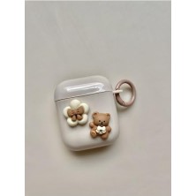 Pratik Ev Airpods 2. Nesil Uyumlu Ayıcık Figürlü Kulaklık Kılıfı