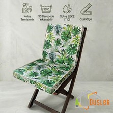 Novélune Sandalye Minderi: 40X80 Tropikal Palmiye Yeşil Yaprak Monstera Desenli Su ve Leke Itici Duck