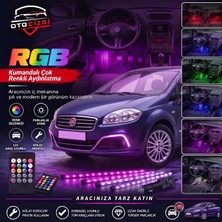 OtoÇizgi Fiat Linea Ayak Altı LED Kumandalı Araç Içi Aydınlatma 4 Lü Sese Duyarlı Renk Değiştirme Özellikli