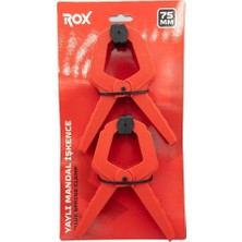 Rox Yaylı Mandal Tip Kıskaç İşkence 75 mm Kırmızı Renkli Ergonomik Tasarımlı 2'li Set 0149