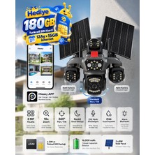 Secuzi 3 Manuel 1 Hareketli Kameralı 2MP 4G Solar Panel / Güneş Enerjili Akıllı Güvenlik Kamerası - E-SIM , Fiziki SIM Uygun - Sirenli - 180 GB SIM Kart Hediye!