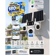 Secuzi 3 Sabit 1 Hareketli Kameralı 2MP 4G Solar Panel / Güneş Enerjili Akıllı Güvenlik Kamerası - E-SIM , Fiziki SIM Uygun - Çift Yönlü Ses - 180 GB SIM Kart Hediye!