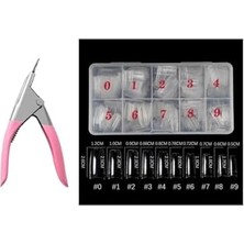 Pratik Ev 500'LÜ Yarımat Şeffaf Tips ve Protez Tırnak Tips Kesme Makası, 2'li Set