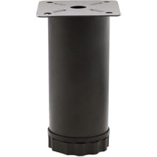 Pratik Ev Mat Siyah Metal Mobilya Ayağı, 6 Cm, 42 Mm, Ayarlı, 4 Adet