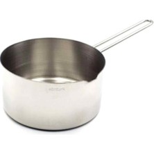 Pratik Ev 12 cm 18/10 Paslanmaz Çelik Sütlük ve Derin Sos Tavası, Metal Saplı