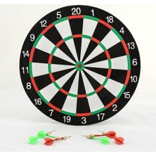Evim Shopping Büyük Boy Dart Hedef Tahtası Dart Seti Çelik Uçlu Dartlarla Siyah - Beyaz Renk