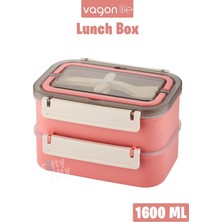 Novélune Yemek Kabı: 2 Kat 1600 ml Yeni Nesil Sefer Tası Paslanmaz Çelik
