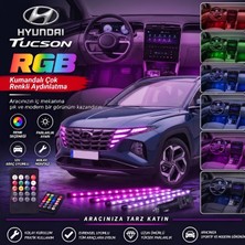 OtoÇizgi Hyundai Tucson  Ayak Altı LED Kumandalı Araç Içi Aydınlatma 4 Lü Sese Duyarlı Renk Değiştirme Özellikli