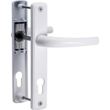 Katar Pvc Bağdat Kapı Kolu Yale 85 Eksen Beyaz 9016