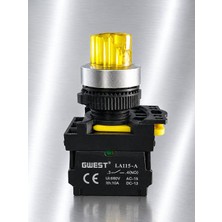 GWEST A5 - 11XD 1no Işıklı Mandal Buton 220V Ac/dc Sarı