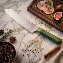 Pratik Ev Aryıldız Plurex Santoku Bıçağı 19 cm Yeşil