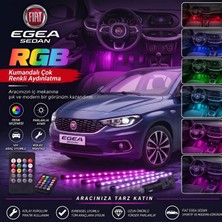OtoÇizgi Fiat Egea Ayak Altı LED Kumandalı Araç Içi Aydınlatma 4 Lü Sese Duyarlı Renk Değiştirme Özellikli
