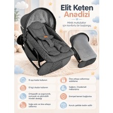 Happy Baby Elit Keten Ana Dizi & Ana Kucağı Siyah 0-13 kg Sallanır Özellikli Taşıma Koltuğu