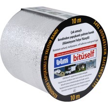 Bitüself Alüminyum Kaplı Kendinden Yapışkanlı Su Yalıtım Bantı 10 mt x 15 cm Çok Amaçlı Kullanım