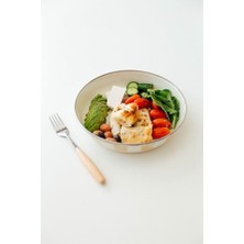 Pratik Ev Beige Emaye Bowl Kase, Salata ve Sunum Kasesi