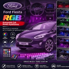 OtoÇizgi Ford Fiesta Ayak Altı LED Kumandalı Araç Içi Aydınlatma 4 Lü Sese Duyarlı Renk Değiştirme Özellikli