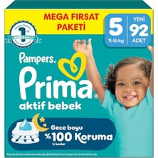 Pratik Ev Bebek Bezi Aktif Bebek Mega Fırsat Paketi 5 Beden 92 Adet