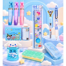Belirtilmemiş Cinnamoroll Kırtasiye Seti / Versatil Kalem, Silgi, Cetvel, Okul Etiketi, Kalem Ucu, Fosforlu Kalem, Kalemtıraş