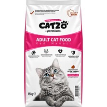 Catzo Gurme Yetişkin Kedi Maması 15 kg – Taurin, Vitamin ve Mineral Destekli