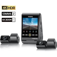 Pratik Ev A229 Pro Tele 3 Kanallı Ön+Telefoto+Arka 4K+2K+1080P Hdr Sony Starvıs 2 Sensör Gps'li Araç Kamerası
