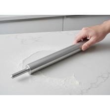 Pratik Ev Paslanmaz Çelik Merdane, 59 Cm, 50 mm Çap, 304 Kalite