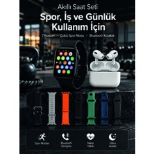 Demrion Akıllı Saat, Bluetooth Kulaklık ve 7 Farklı Kordon Tek Kutuda Günlük Kullanım ve Spor Için
