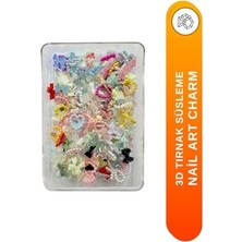 Pratik Ev Kurdele, Kalp, Gül ve Ayıcık Figürlü 3D Nail Charm, 500 Adet, NO:2095