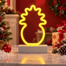 Oktay Sesal Neon LED Işıklı Ananas Işıklı Yılbaşı Ağacı Süsleri 1 Adet LED Light Işıklı Noel Dekoru